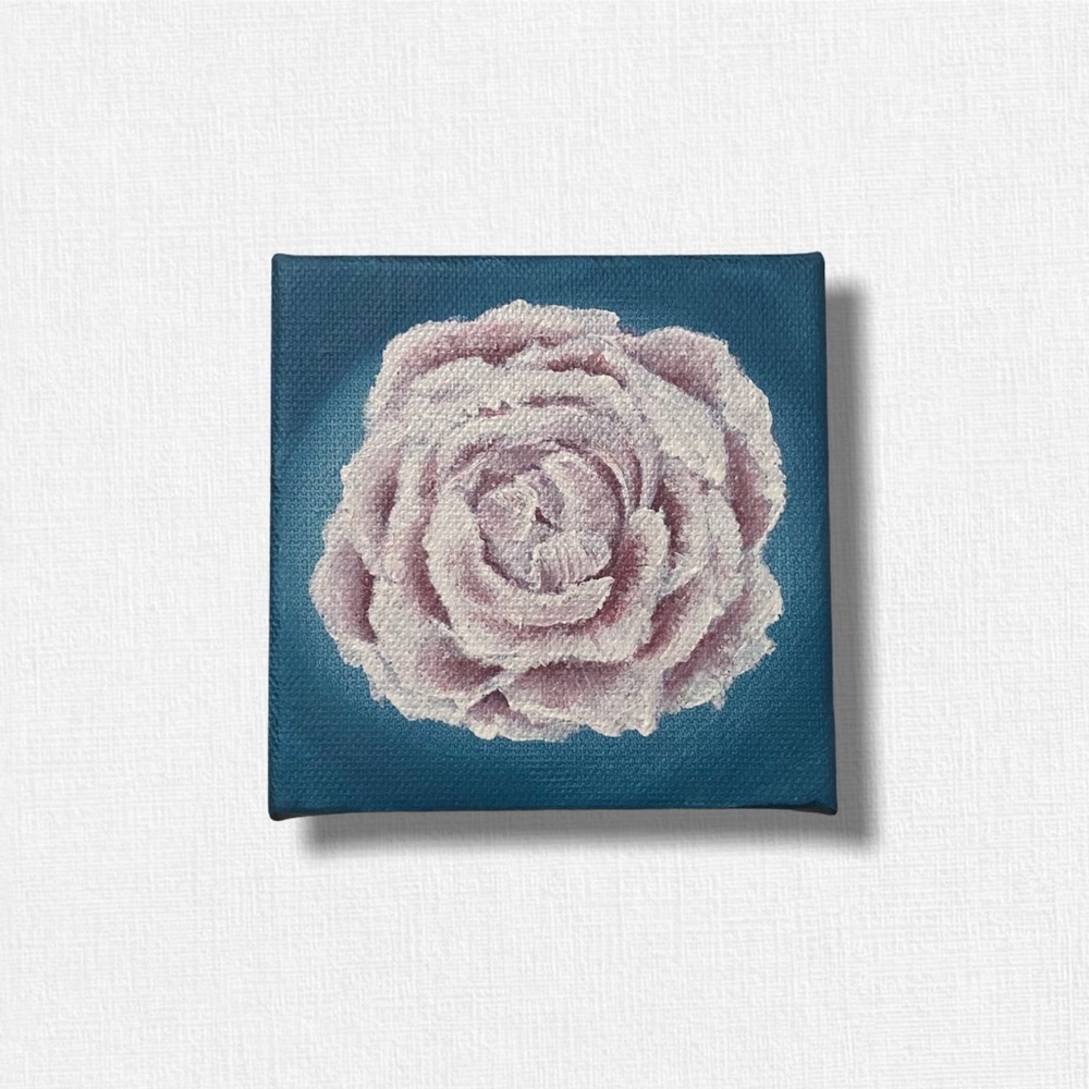 Mini original vintage floral painting on canvas